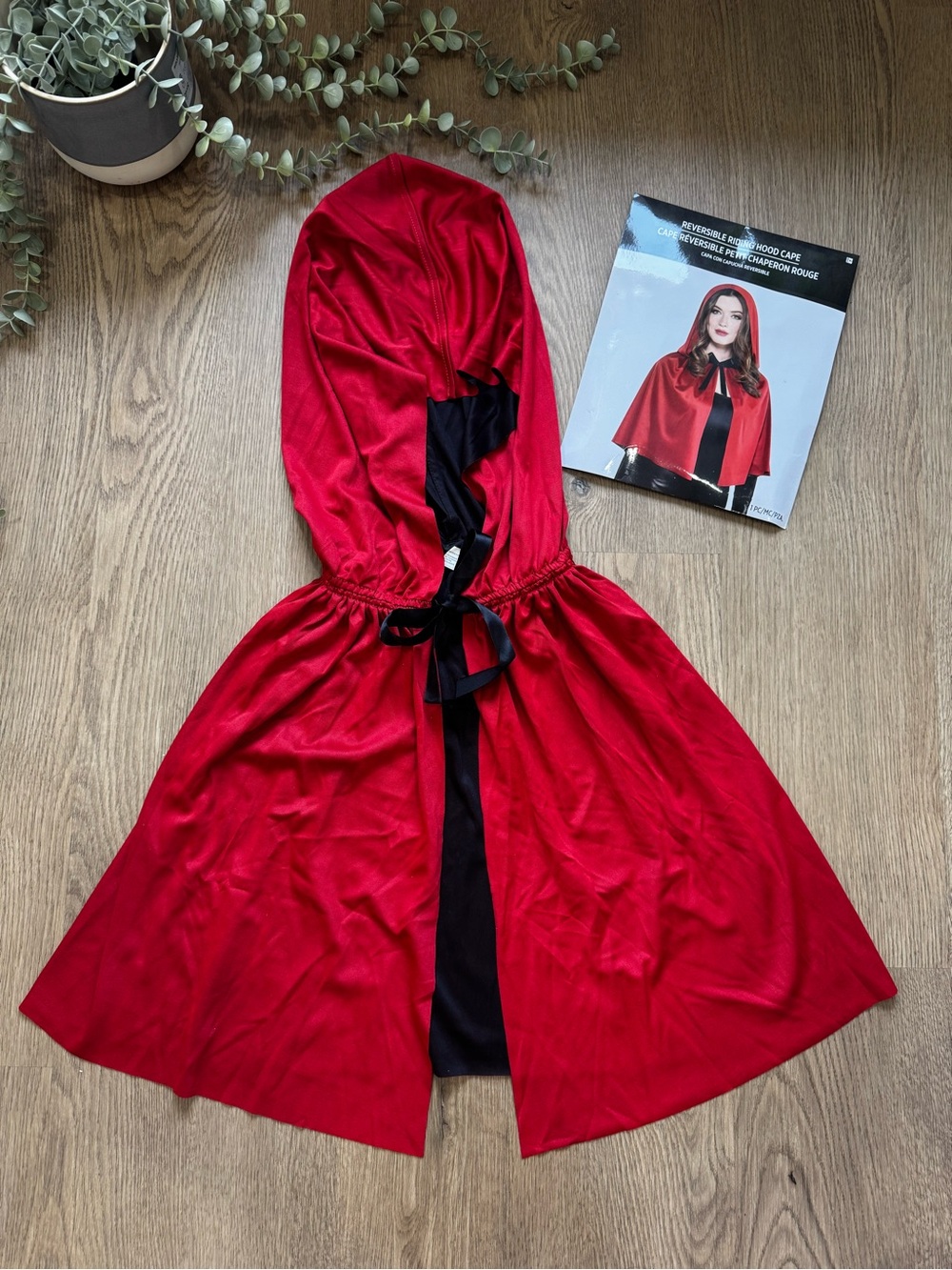 Red Riding Hood Reversible Cape Halloween Costume One Size